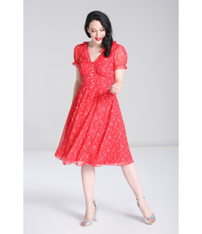 Hell Bunny SPECIAL ORDER Hell Bunny 1940s Cassiopeia Chiffon Stars Dress