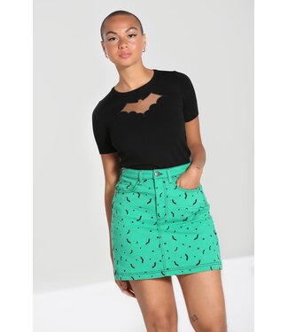 Hell Bunny SPECIAL ORDER Hell Bunny Bat Mini Skirt Green