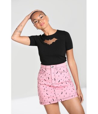 Hell Bunny SPECIAL ORDER Hell Bunny Bat Mini Skirt Pink