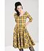 Hell Bunny SPECIAL ORDER Hell Bunny 1950s Wither Mustard Tartan Swing Dress