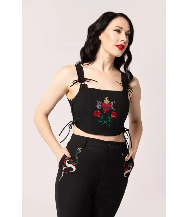 Hell Bunny Hell Bunny 1970s Viva Maria Corset Top