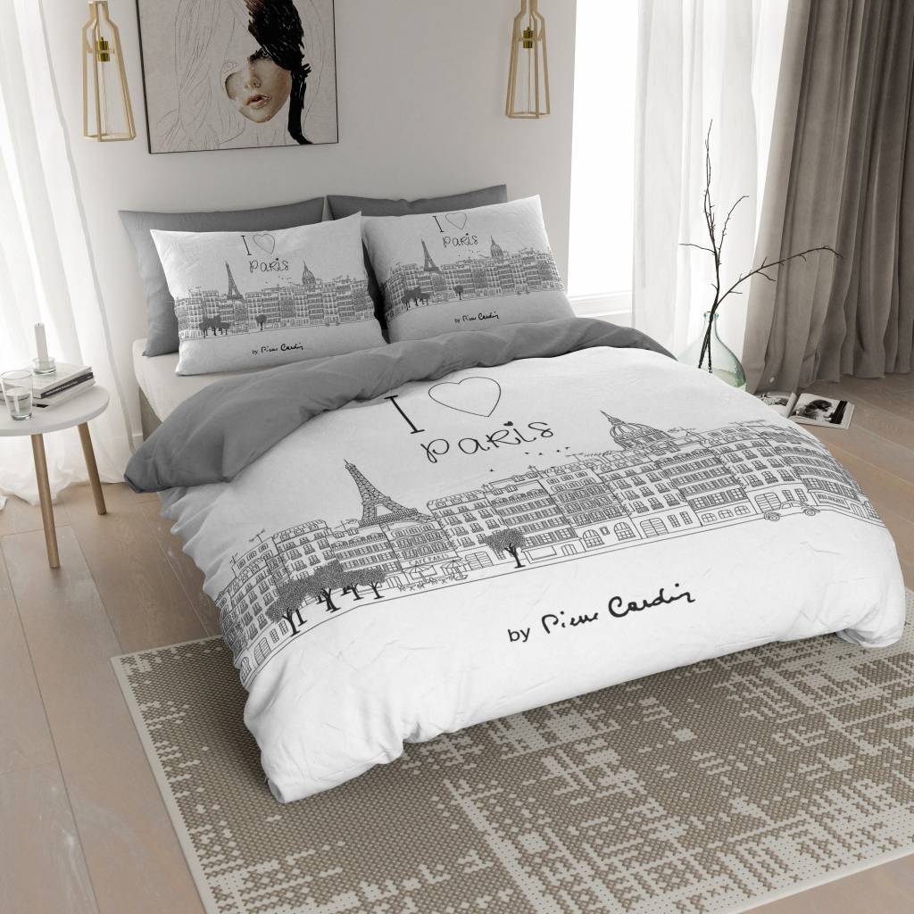 Duvet Cover Pierre Cardin I Love Paris White Ambianzz Bedding B V