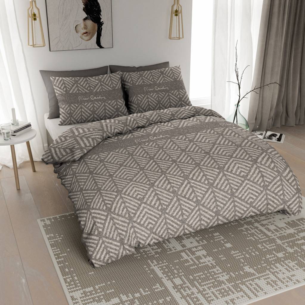 Duvet Cover Jersey Leaf Taupe Flanel Ambianzz Bedding B V