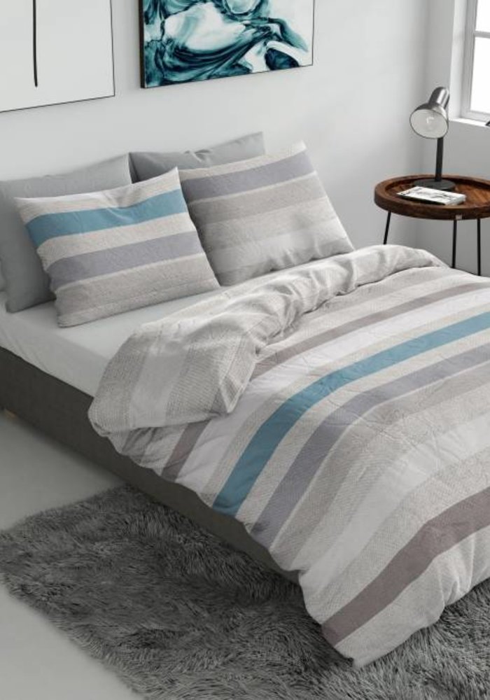 Duvet Cover Pastel Stripe Petrol Ambianzz Bedding B V