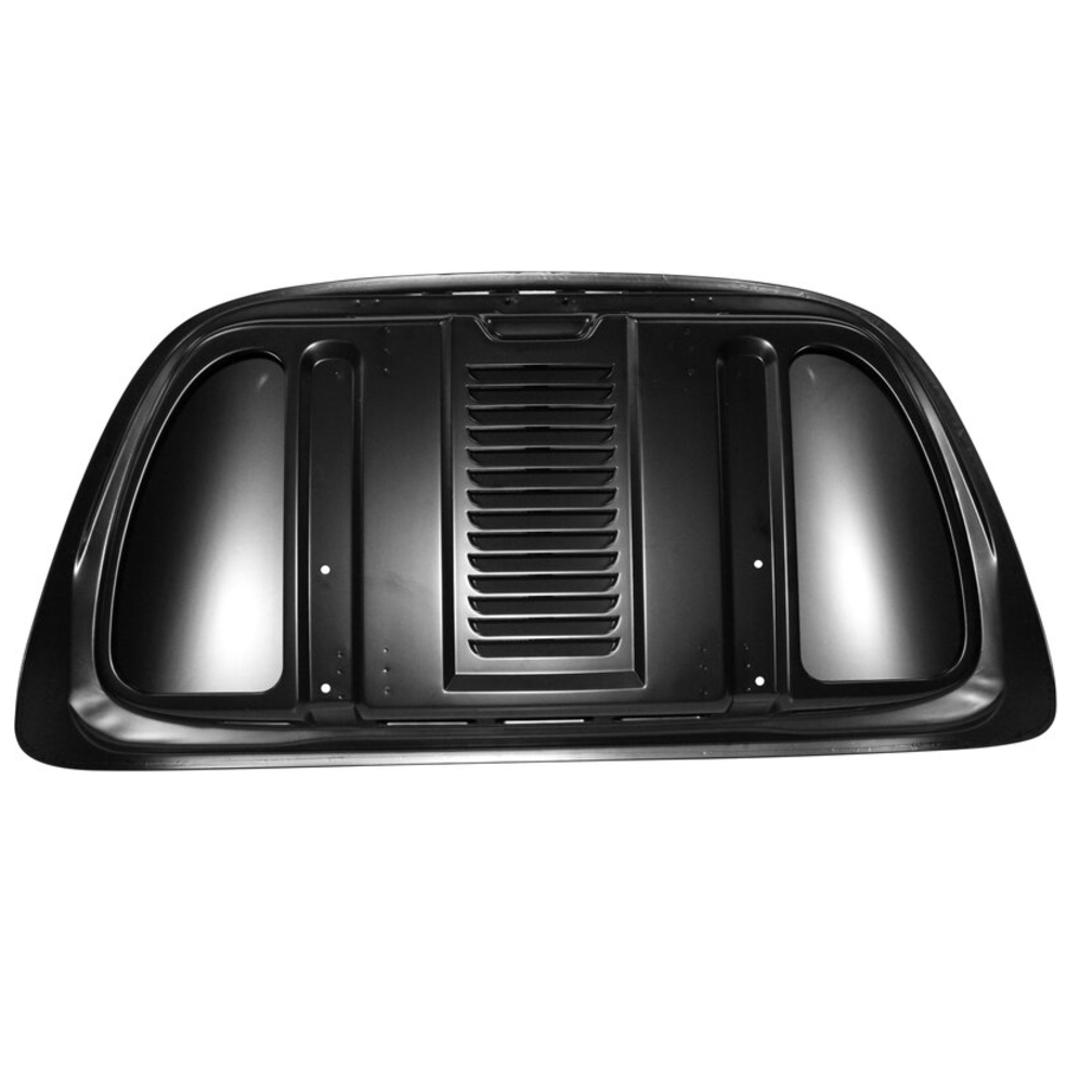 Engine hood, rear, with louvres