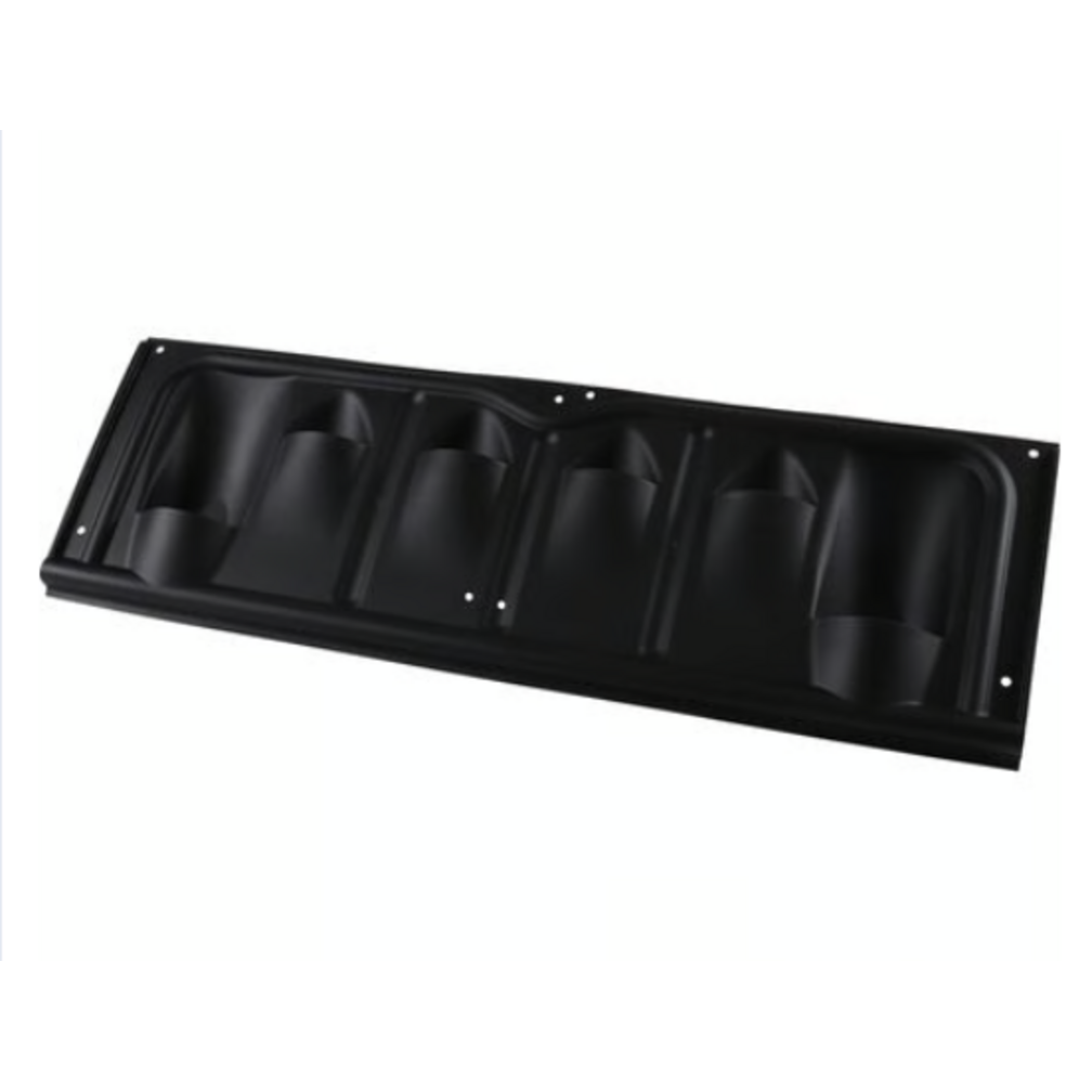 Rain shield cover for the engine hood. Installed under the grille/engine lid