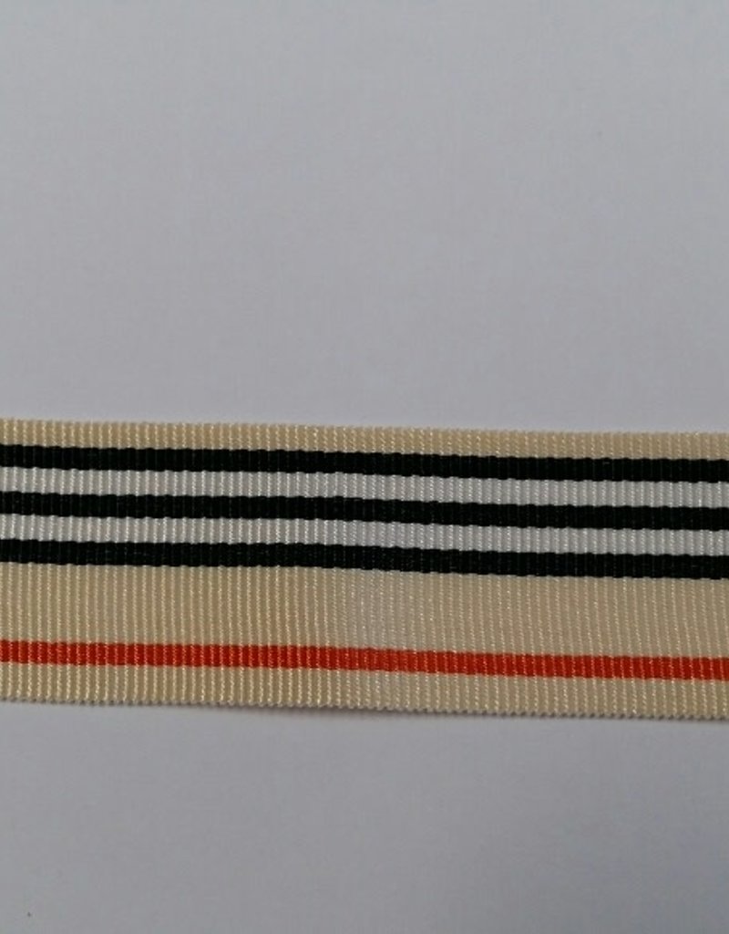 Ripsband beige streep