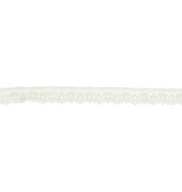 Nylon stretchkant bloem wit