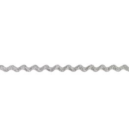 Zigzag band glitter zilver