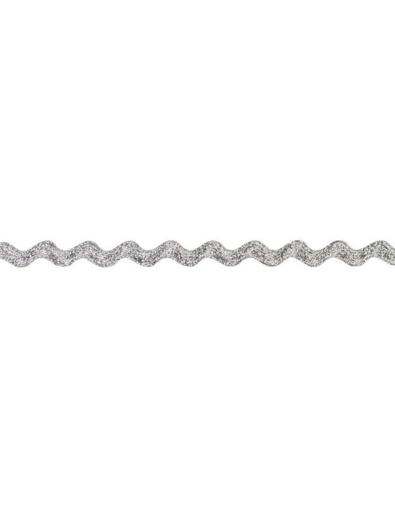 Zigzag band glitter zilver