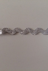 Zigzag band glitter zilver