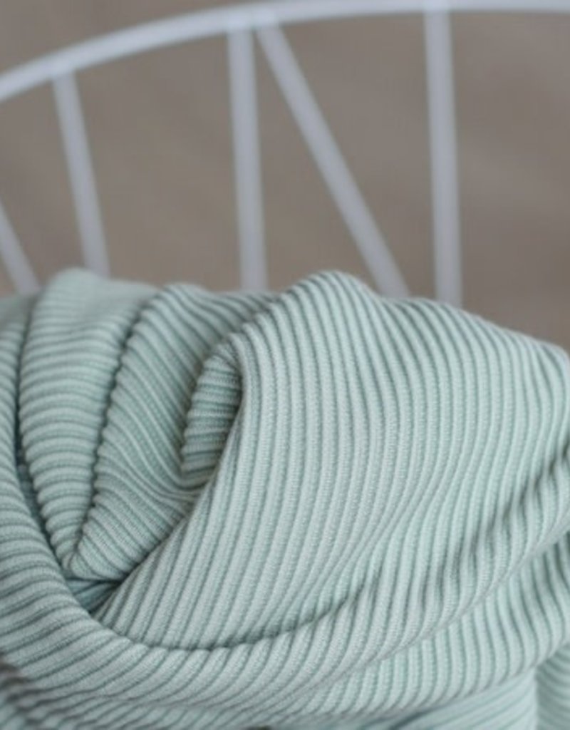 Meet Milk Self stripe ottoman knit, soft mint