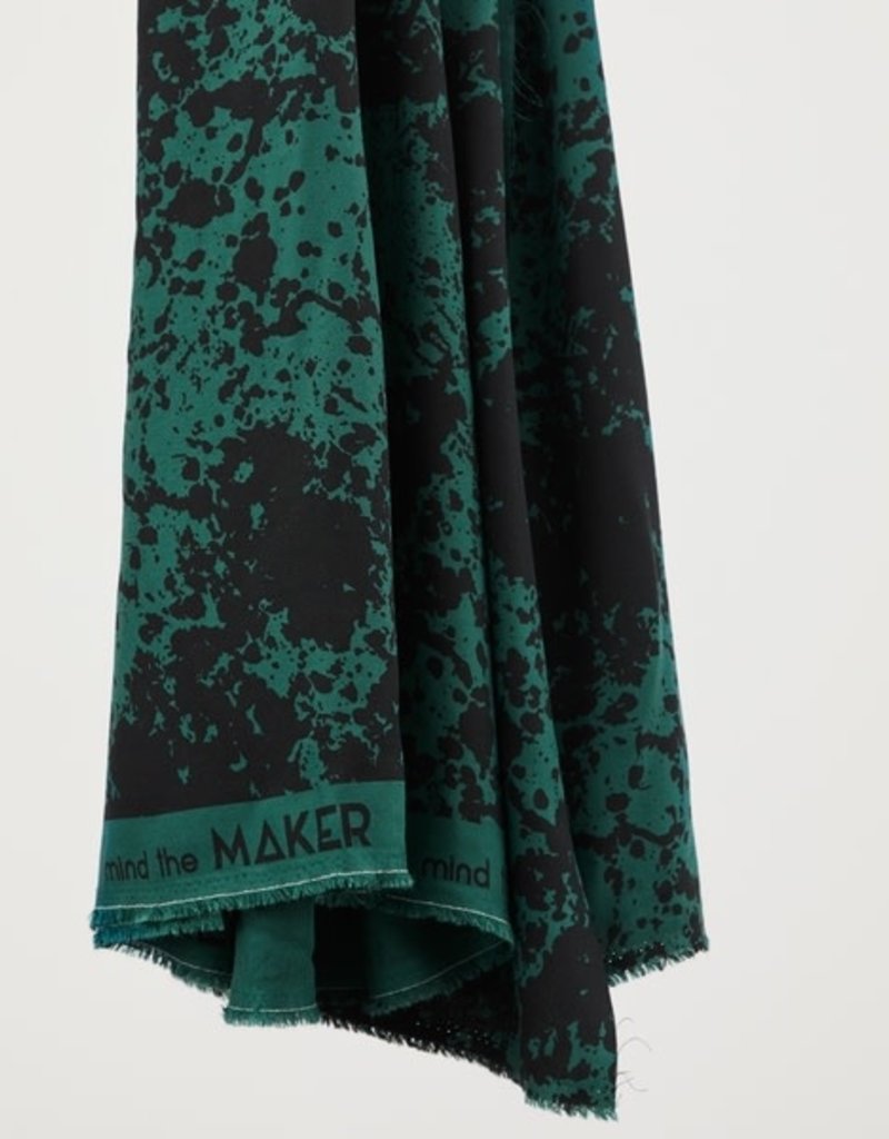 Mind the maker Shadow splash  crepe bottle green  ecovero viscose