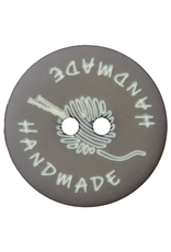Handmade knoop  20 mm middengrijs