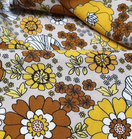 Vintage flowers yellow and brown