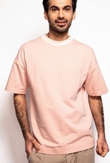 La Maison Victor French terry oranje roze/Chase t-shirt stof
