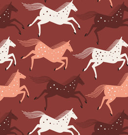 Cotton and Steel Wild horses sienna