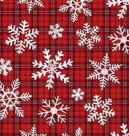 Snowflakes on plaid