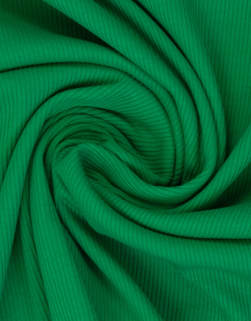 Ribtricot groen