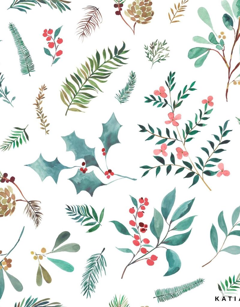 Katia fabrics X-mas canvas floral