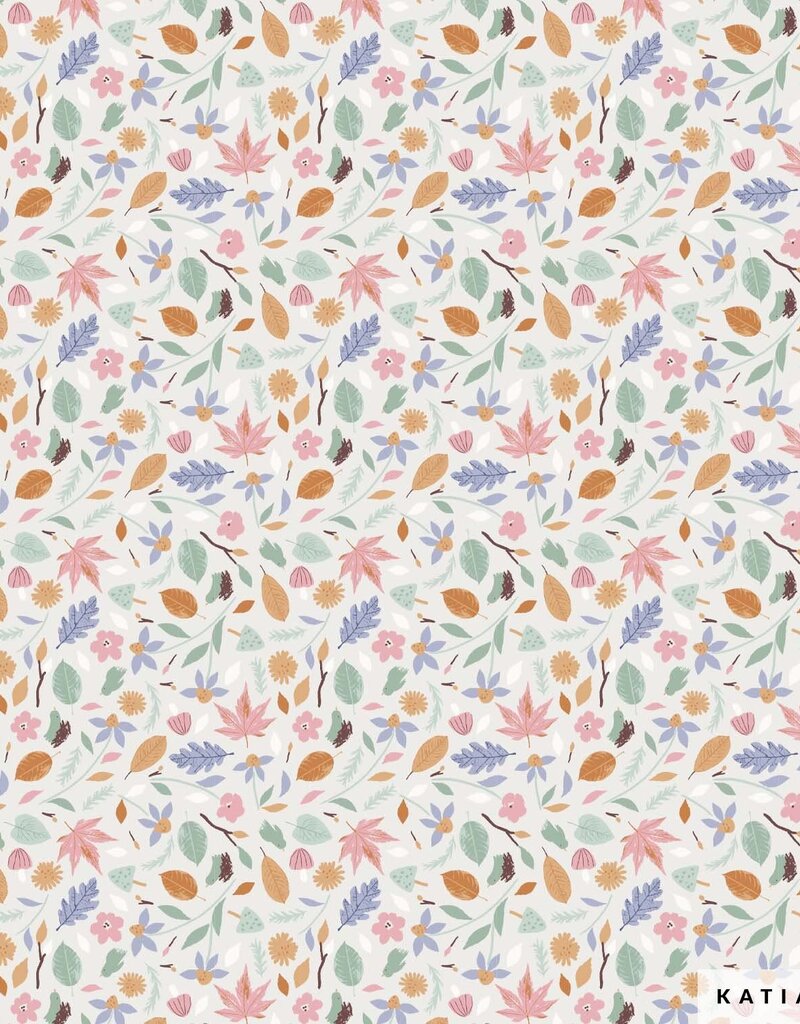 Katia fabrics Katoen poplin Leaves