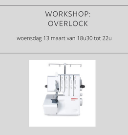 Workshop overlock woensdag 13 maart van 18u30 tot 22u