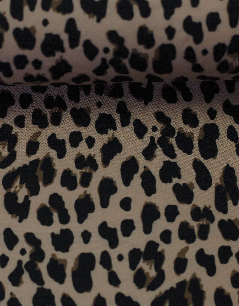 Leopard  zwart/bruin viscose