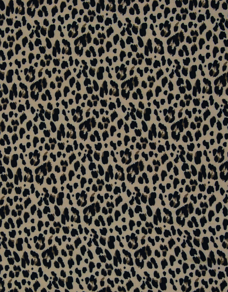 Leopard  zwart/bruin viscose