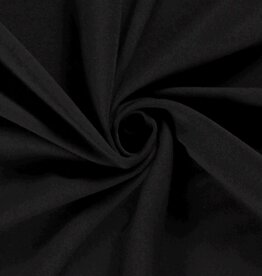 Gabardine stretch zwart 60 cm