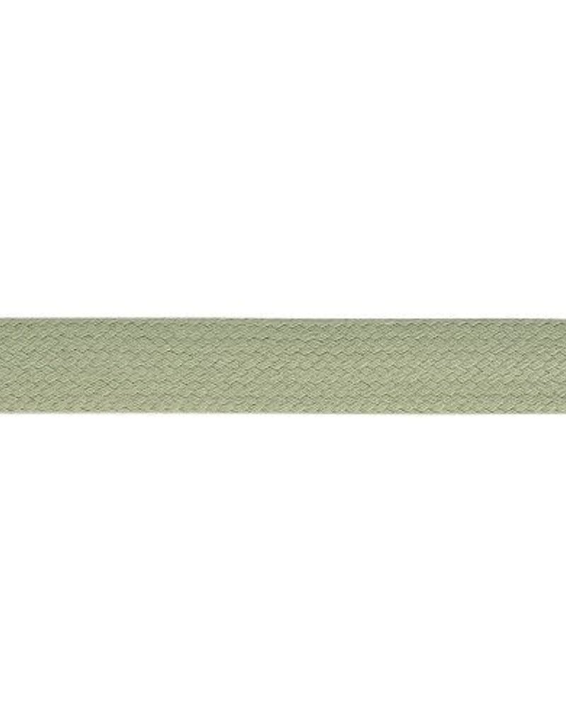 Plat gevlochten koord groen 15 mm