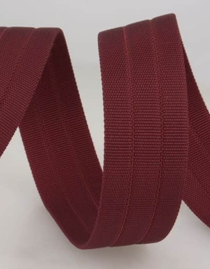 Doorstikte tassenband bordeaux
