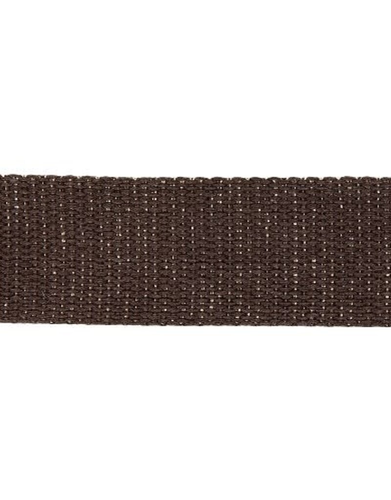Tassenband glitter  30 mm bruin