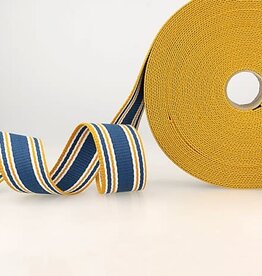 Tassenband 30 mm oranje blauw