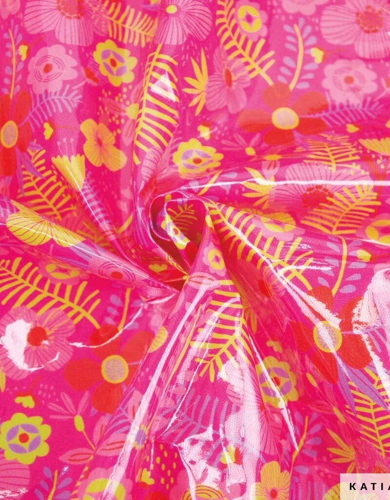 Katia fabrics Gelamineerde katoen tropical fuschia