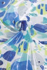 Katia fabrics Gelamineerde katoen tropical neon sea