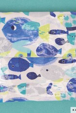 Katia fabrics Gelamineerde katoen tropical neon sea