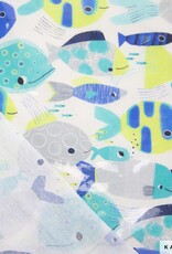 Katia fabrics Gelamineerde katoen tropical neon sea