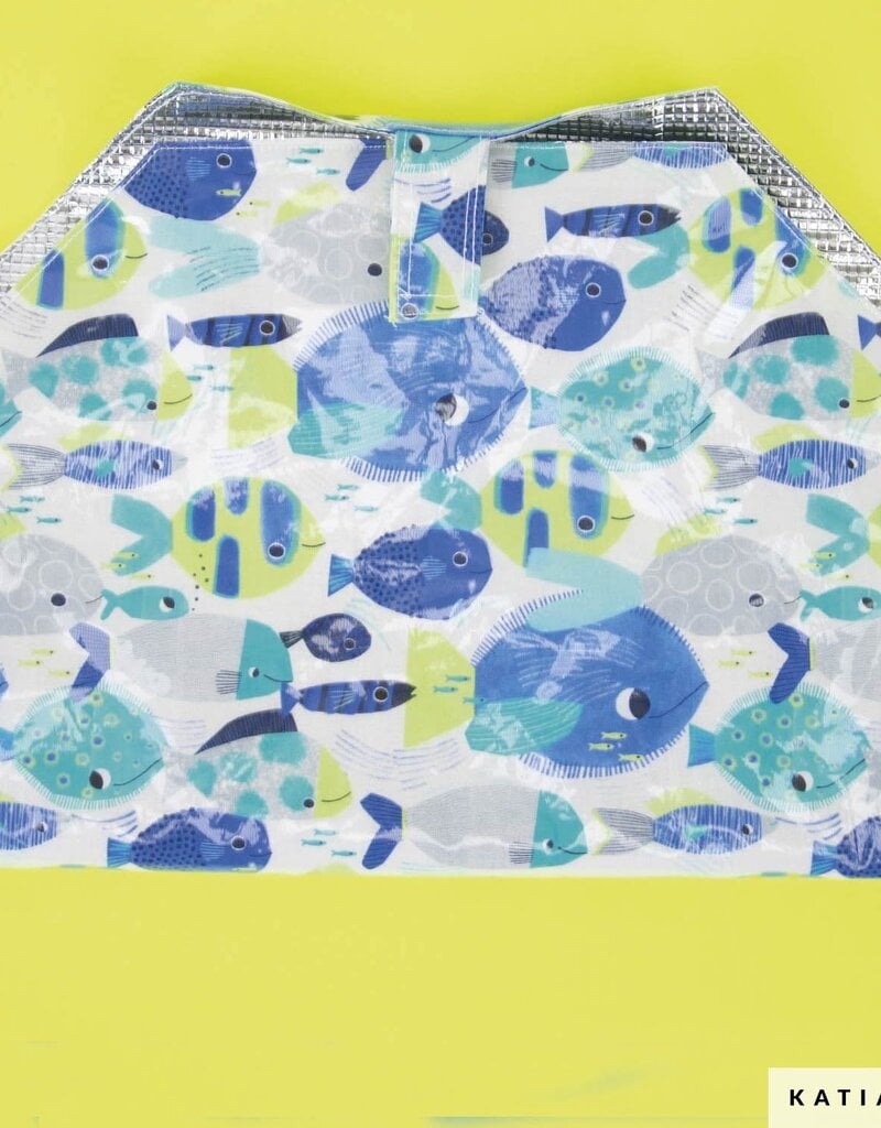 Katia fabrics Gelamineerde katoen tropical neon sea