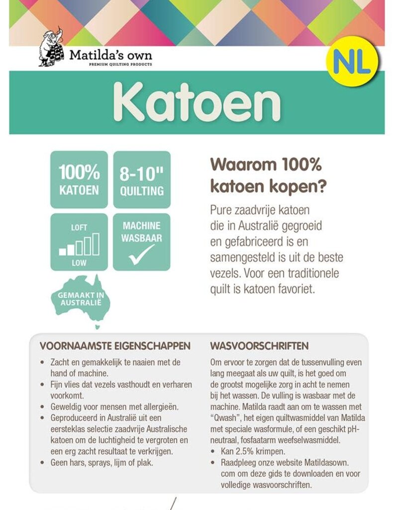 Batting katoen Matilda
