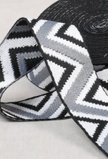 Tassenband zigzag zwart/grijs