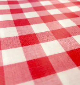 Coated gelamineerde tafelzeil vierkantjes rood