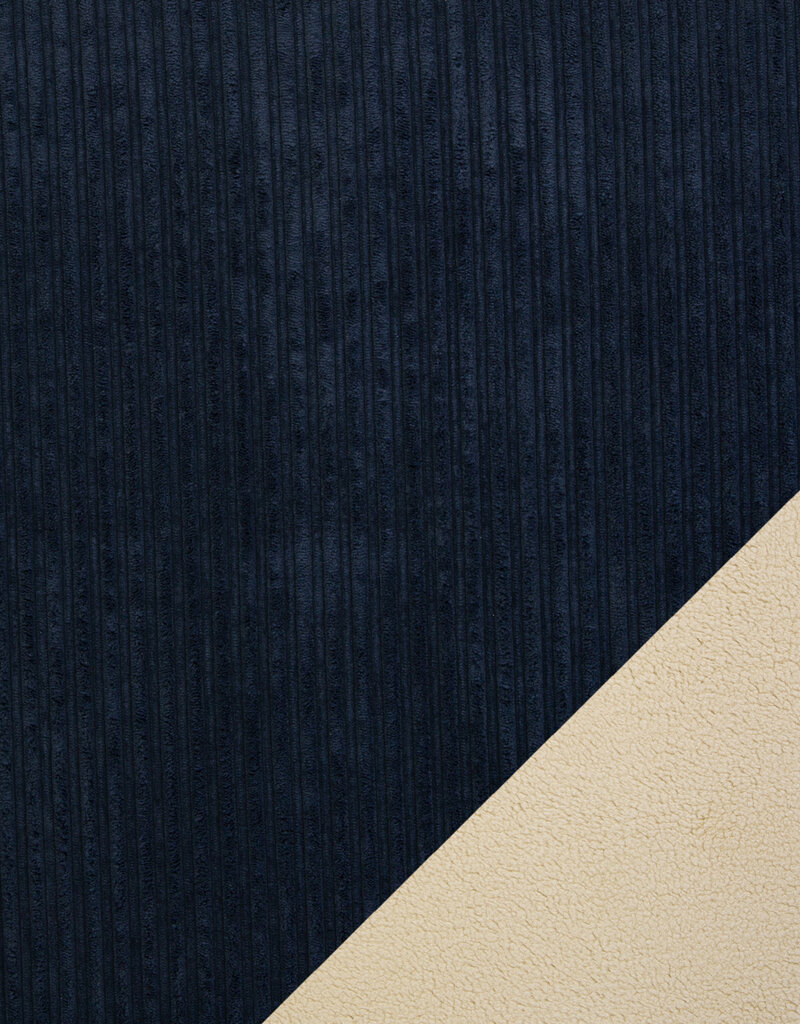 Swafing Cordula corduroy met teddy donker blauw
