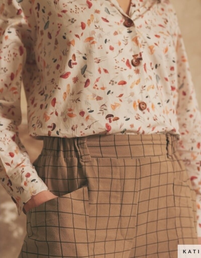 Katia fabrics Katoen met paddenstoelen