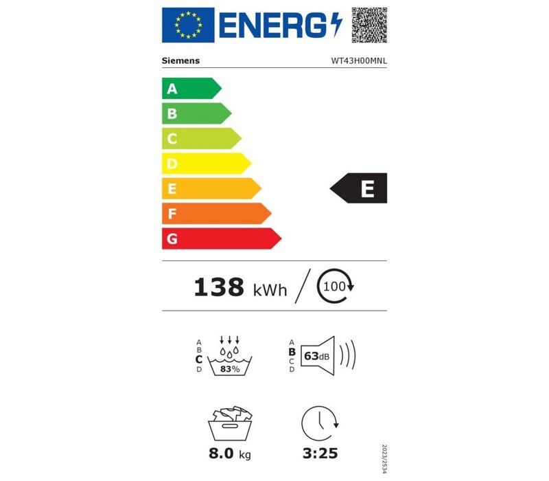 WT43H00MNL extraKlasse NU 5 JAAR GARANTIE