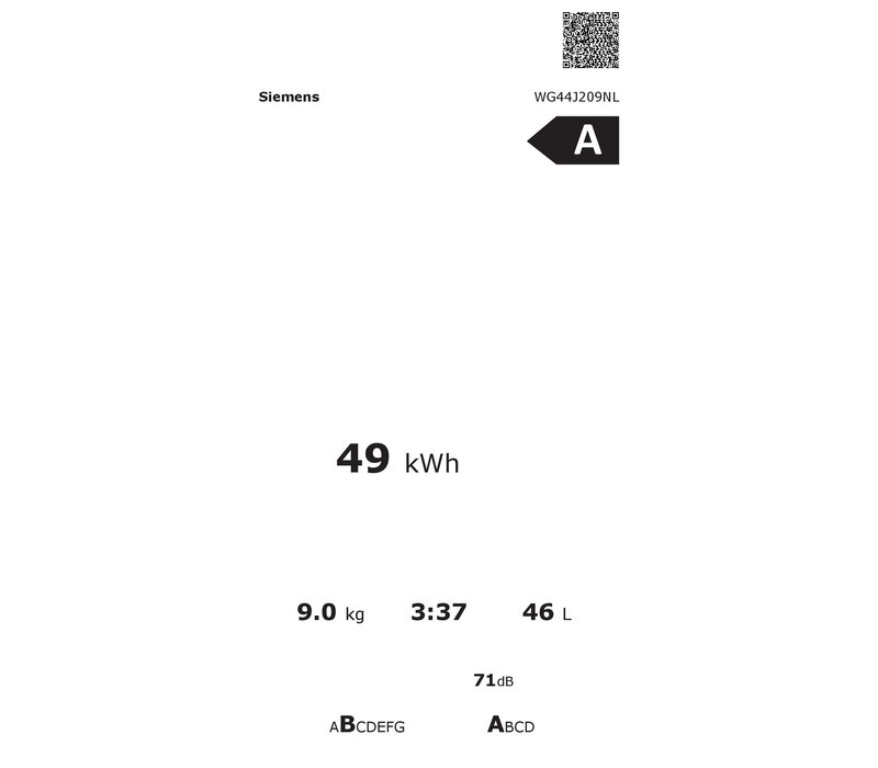 WG44J209NL extraKlasse NU € 75,- CASHBACK EN 5 JAAR GARANTIE