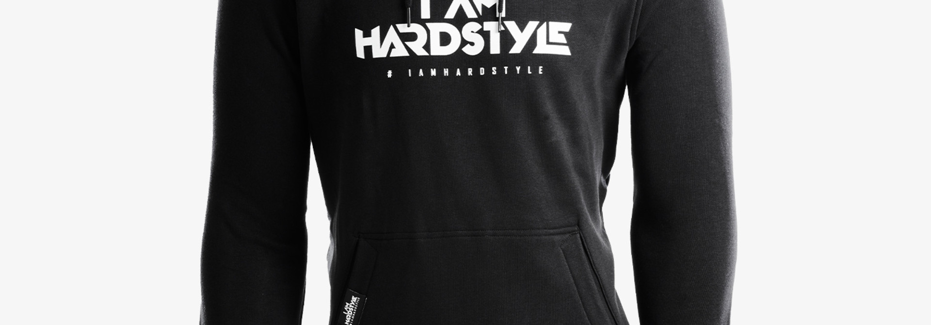 Hoodie - Black/White - I AM HARDSTYLE Shop