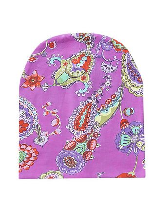 Pink Paisley / slouchy beanie