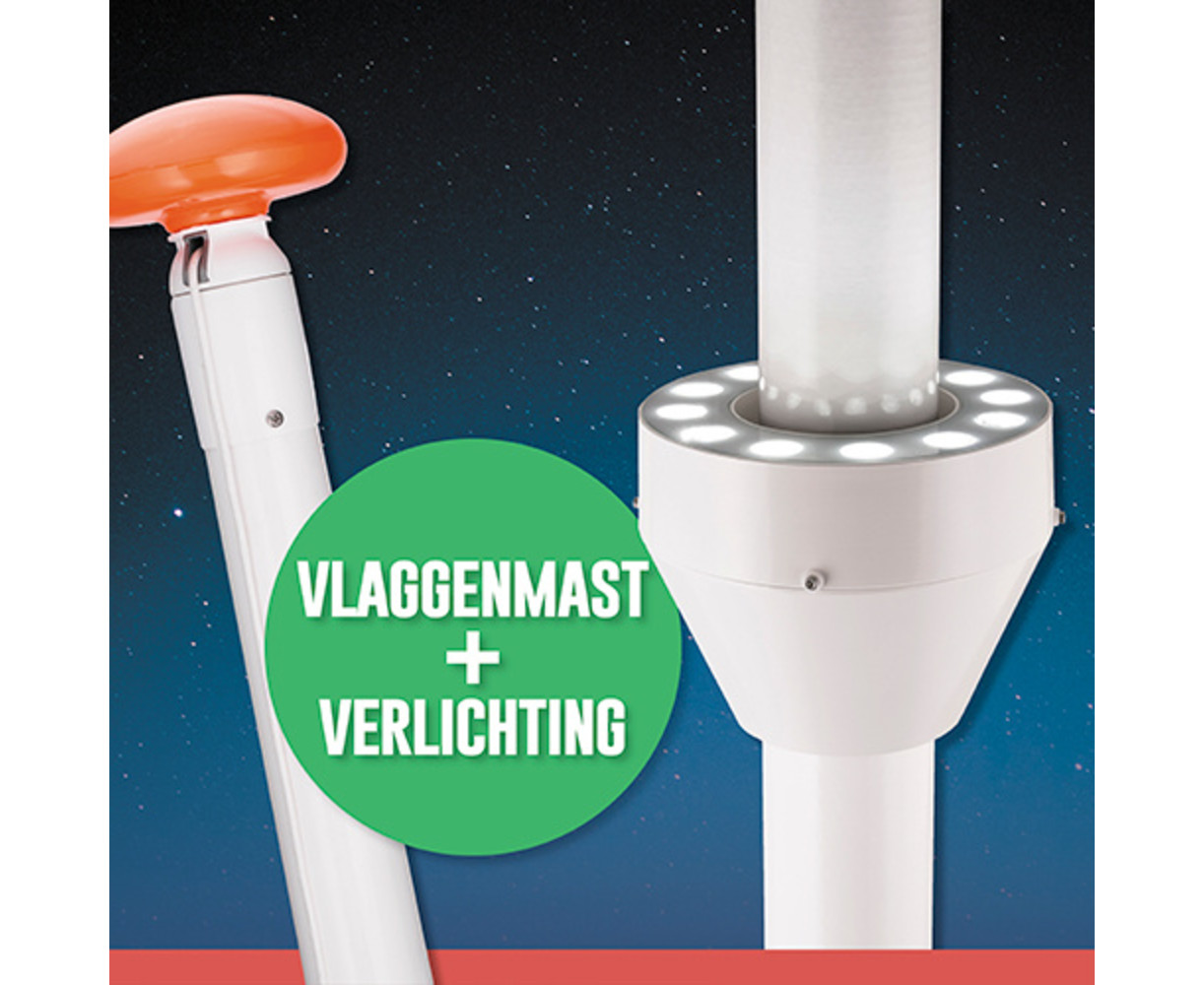 Vlaggenmast 6 meter + verlichting