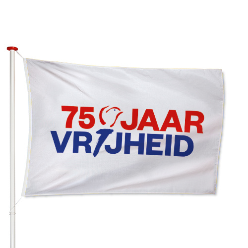 75 Jaar Vrijheid Vlag Wit