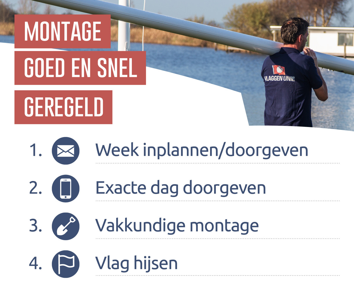 Polyester vlaggenmast 6 meter